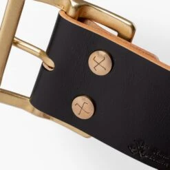 OGL Vintage Buckle Hand Dyed Leather Belt - Black 12 OGL Vintage Buckle Hand Dyed Leather Belt - Black -Denim Clothing-Iron Heart International ogl belt vtg blk 3