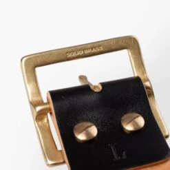 OGL Vintage 1.75" Leather Belt - Hand-Dyed Black -Denim Clothing-Iron Heart International ogl belt vtg175 blk 5