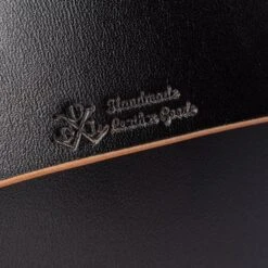 OGL Vintage 1.75" Leather Belt - Hand-Dyed Black -Denim Clothing-Iron Heart International ogl belt vtg175 blk 7