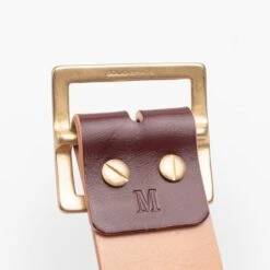 OGL Vintage 1.75" Leather Belt - Hand-Dyed Brown -Denim Clothing-Iron Heart International ogl belt vtg175 brn 4