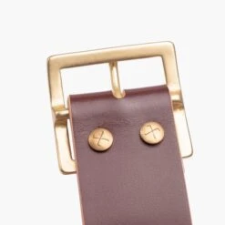 OGL Vintage 1.75" Leather Belt - Hand-Dyed Brown -Denim Clothing-Iron Heart International ogl belt vtg175 brn 5