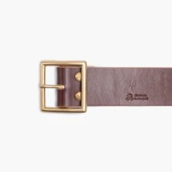 OGL Vintage 1.75" Leather Belt - Hand-Dyed Brown -Denim Clothing-Iron Heart International ogl belt vtg175 brn 6