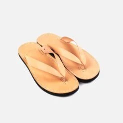 OGL X Dr. Sole Leather Thong Sandals - Natural -Denim Clothing-Iron Heart International ogl drsole thong nat 2