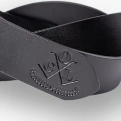 OGL Single Prong Garrison Buckle Leather Belt - Black -Denim Clothing-Iron Heart International ogl full spgar blk 2