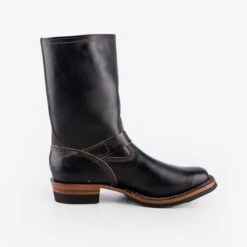 Wesco® - 10" Horween Horsehide Engineer Boot - Black. The "Mister Lou" -Denim Clothing-Iron Heart International wesco mrlou blkh 2