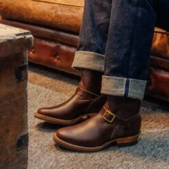 Wesco® - 10" Horsehide Engineer Boot - Brown. The "Mister Lou" -Denim Clothing-Iron Heart International wesco mrlou brn 9